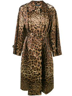 тренч с леопардовым принтом Dolce & Gabbana
