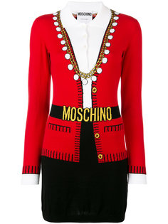 трикотажное платье с эффектом тромплей Moschino