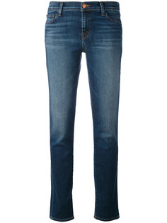 прямые джинсы с протертостями J Brand
