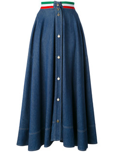 джинсовая юбка с итальянским флагом на талии Moschino Vintage