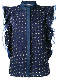 блузка с рюшами и геометрическим узором Manoush