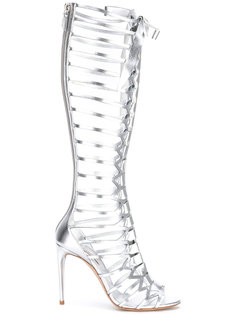 плетеные сапоги с открытым носком Casadei