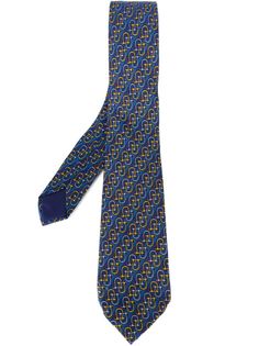галстук с золотистым узором Hermès Vintage