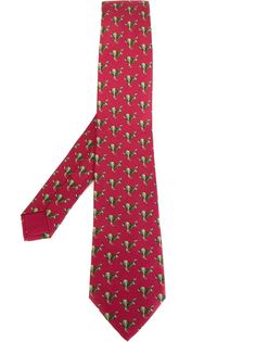 галстук с принтом зайцев Hermès Vintage