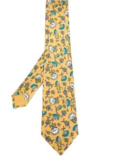 галстук с цветочным принтом Hermès Vintage