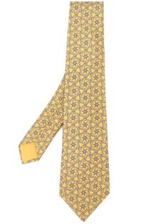 галстук с мелким узором Hermès Vintage
