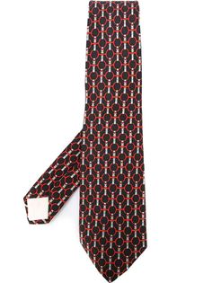 галстук с принтом ремней Hermès Vintage