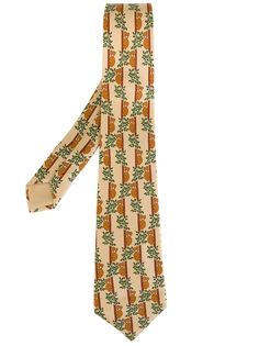 галстук с принтом коал Hermès Vintage