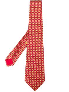 галстук с геометрическим узором Hermès Vintage
