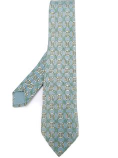 галстук с абстрактным принтом Hermès Vintage