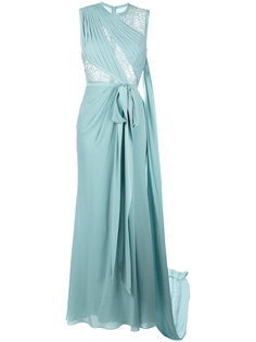 длинное платье с кружевной отделкой Elie Saab