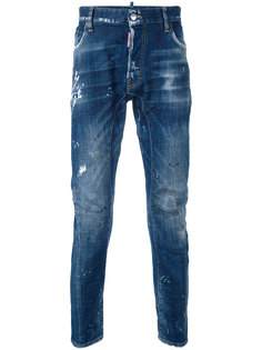 джинсы кроя скинни с потертой отделкой Dsquared2