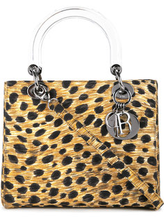 сумка-тоут с леопардовым принтом Lady Dior Christian Dior Vintage