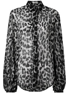 блузка с леопардовым принтом Saint Laurent