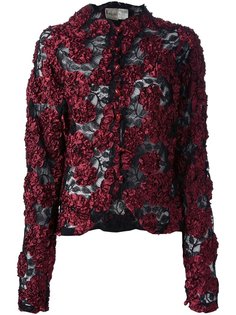 куртка с кружевной цветочной аппликацией Krizia Vintage
