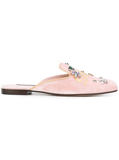 бархатные декорированные мюли Dolce & Gabbana