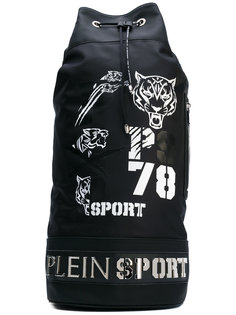 рюкзак с кожаной оторочкой и принтом Plein Sport