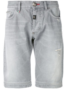 джинсовые шорты с потертой отделкой Philipp Plein