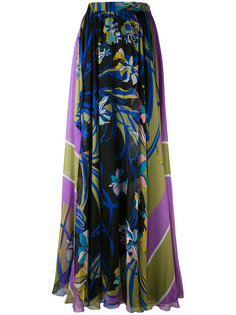 плиссированная юбка с цветочным принтом Emilio Pucci