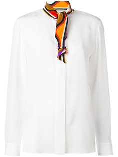 рубашка с принтом и горловиной-шарфом Emilio Pucci