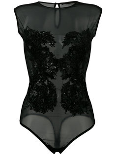 прозрачное декорированное боди Amen