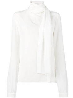 блузка с длинными рукавами и воротником-шарфом Saint Laurent