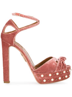 босоножки Harlow с декором из жемчужин Aquazzura