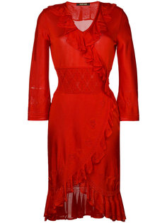 трикотажное платье с оборками Roberto Cavalli