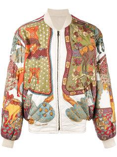 куртка-бомбер с принтом Hermès Vintage
