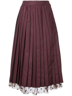 плиссированная юбка с контрастным нижним слоем Muveil