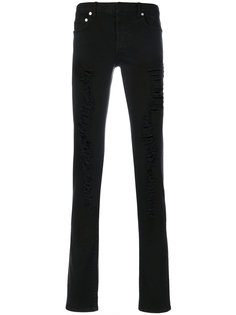 джинсы с рваными деталями Dior Homme