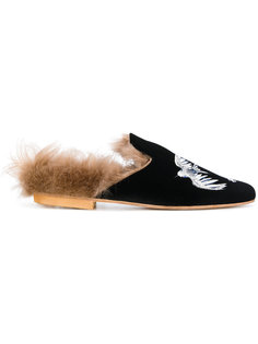 lama fur lined slippers Gia Couture