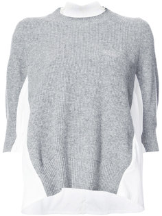 свитер с контрастными вставками Sacai