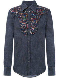 western micro floral denim shirt Dsquared2