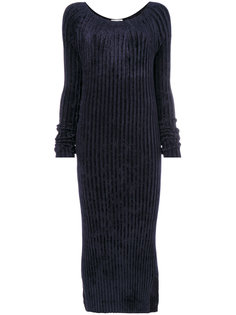 ребристое платье с длинными рукавами Helmut Lang