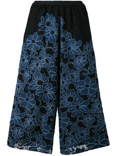 укороченные брюки с цветочной вышивкой Antonio Marras