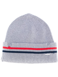 distressed striped beanie Diesel