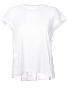 футболка с прозрачной кружевной спинкой Sacai