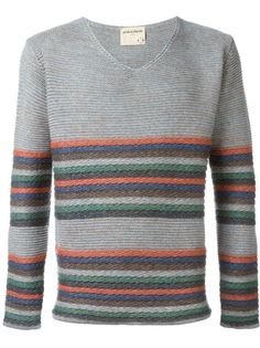 свитер в полоску c V-образным вырезом  Al Duca D’Aosta 1902