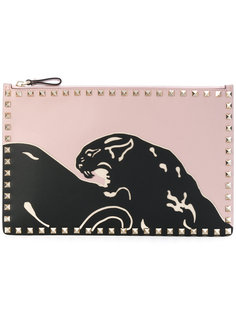 Valentino Garavani Rockstud panther clutch Valentino
