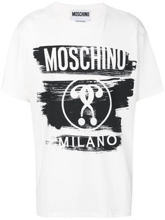 футболка с прнинтом логотипа Moschino