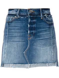 короткая джинсовая юбка с линялым эффектом Frame Denim