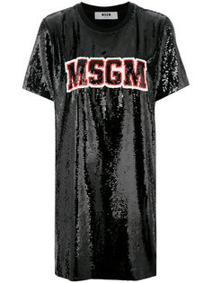 платье-футболка с логотипом  MSGM