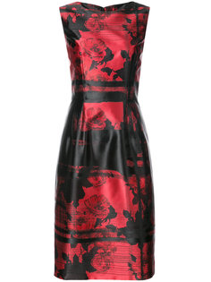 платье с графическим принтом роз  Carolina Herrera