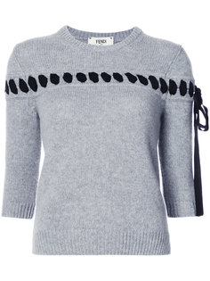 свитер с контрастной шнуровкой Fendi