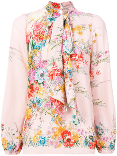 блузка с цветочным принтом и бантом  Nº21