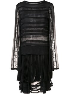 плиссированное платье с прозрачными панелями Jason Wu