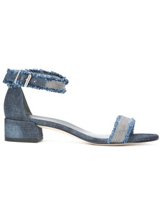 джинсовые босоножки с заклепками Stuart Weitzman