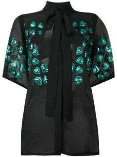 полупрозрачная блузка с цветочной отделкой  Elie Saab
