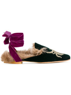 lamb fur lined tied slippers Gia Couture